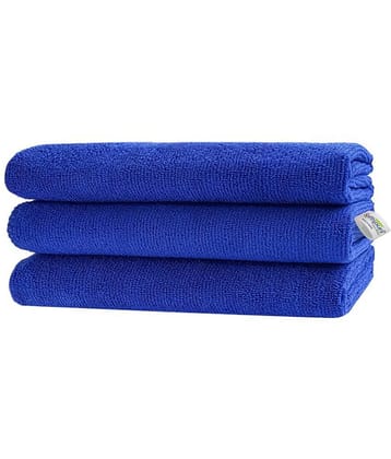 SOFTSPUN Microfiber Cloth - 3 pcs - 30x30 cms - 340 GSM Blue - Thick Lint & Streak-Free Multipurpose Cloths - Automotive Microfibre Towels for Car Bike Cleaning Polishing Washing & Detailing