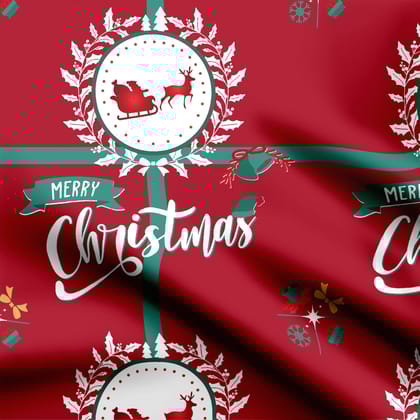 Merry Christmas1 Crepe Fabric
