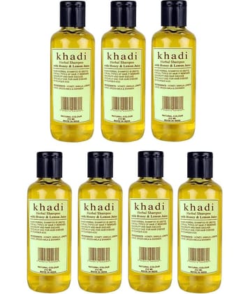 Khadi Herbal Honey & Lemon Juice Shampoo 210 ml Pack of 7