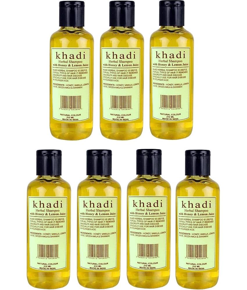 Khadi Herbal Honey & Lemon Juice Shampoo 210 ml Pack of 7
