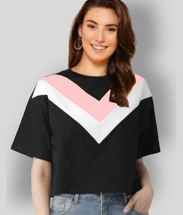 Dream Beauty Fashion Women's Cotton Blend Crop Top ( Black )