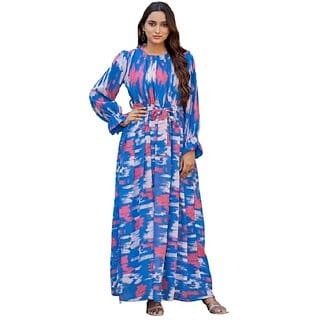 SARINKU Georgette Gown Dress for Women Stylish Western Gown Long One Piece for Girls & Women