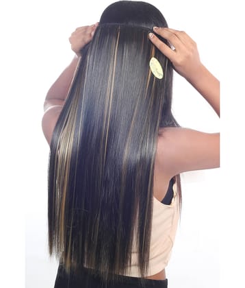 RITZKART Clip In Hair Extension GOLDEN&BLACK STRAIGHT