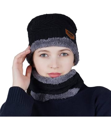 PENYAN Black Woollen Men's Cap ( Pack of 1 )