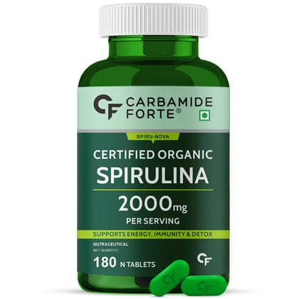 Carbamide Forte 100% Organic Spirulina Tablets 2000 mg | 180 Tablets