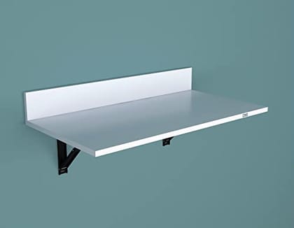 DAS Plácido Wall Mount Engineered Wood Study Desk/Table Book Shelf Frosty White