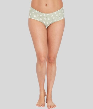 ILRASO Polyester Printed Women's Briefs ( Green )