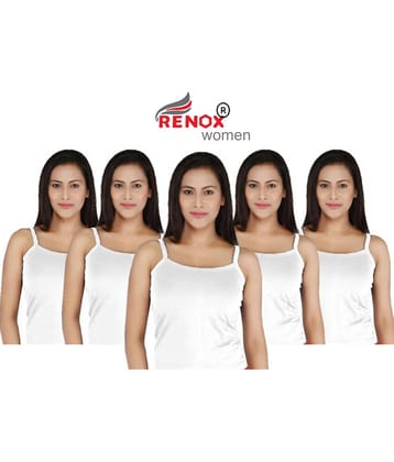 Renox Pack of 5 Cotton Lycra Camisoles ( White )