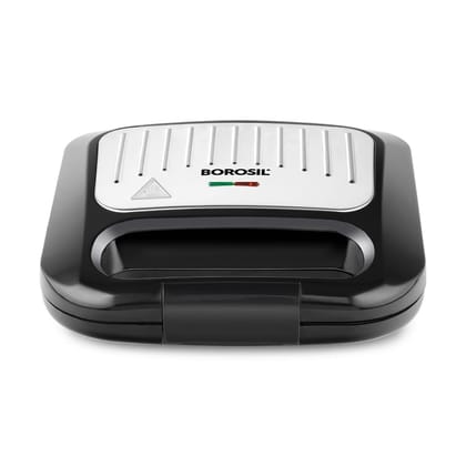 Borosil Grillmate Sandwich Maker | 750W, Can Make 2 Sandwich at a Time | Power Indicators, Auto Locking Handle, Non-Toxic & Nonstick Plates Opens to 90, Automatic Temperature Control | 2 Year Warranty