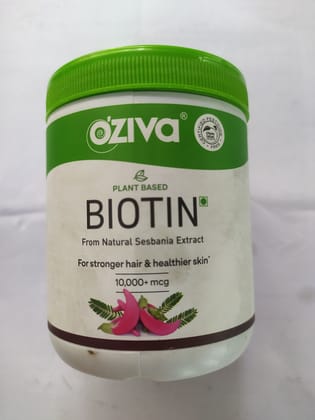 Oziva Plant based Biotin From natural sesbania extract For stronger hair & healthier skin 