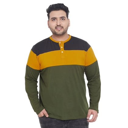 Men Plus Size Hampshire Colorblock Henley Tshirt - 5XL