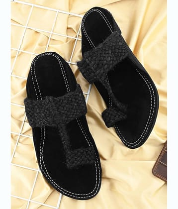 Anjaneya Creations Black Men's Kolhapuris
