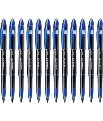 Uni Ball Air Micro Uba188M 0.5Mm Blue Roller Ball Pen (Pack Of 12, Blue)
