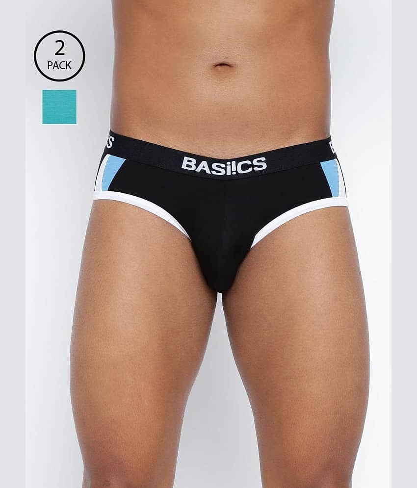 BASIICS By La Intimo Pack of 2 Cotton Blend Briefs For Men's ( Multicolor2 )