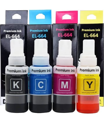 zokio T664 INK Multicolor Pack of 4 Cartridge for EPS0N L100 / L110 / L130 / L200 / L210 / L220 / L300