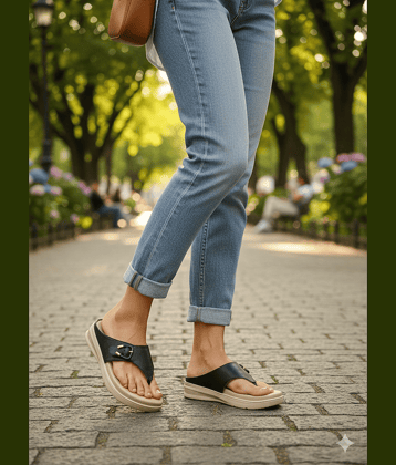 Sir Corbett Black Women's Open Toe Flats