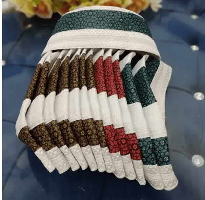 Fancy Muslim Prayer Cap Pack Of 12pcs ( deep sea green )