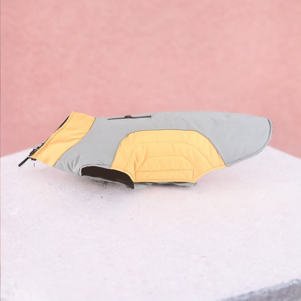 Reflective Dog Puffer Jacket - Yellow-XS