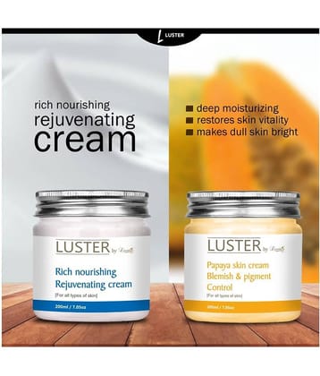 Luster Papaya Blemish & Skin Pigment Control + Rich Nourishing Rejuvinating Night Cream 200 ml Pack of 2