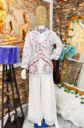 Party Wear Designer Shrara With Blouse And Fancy Koti