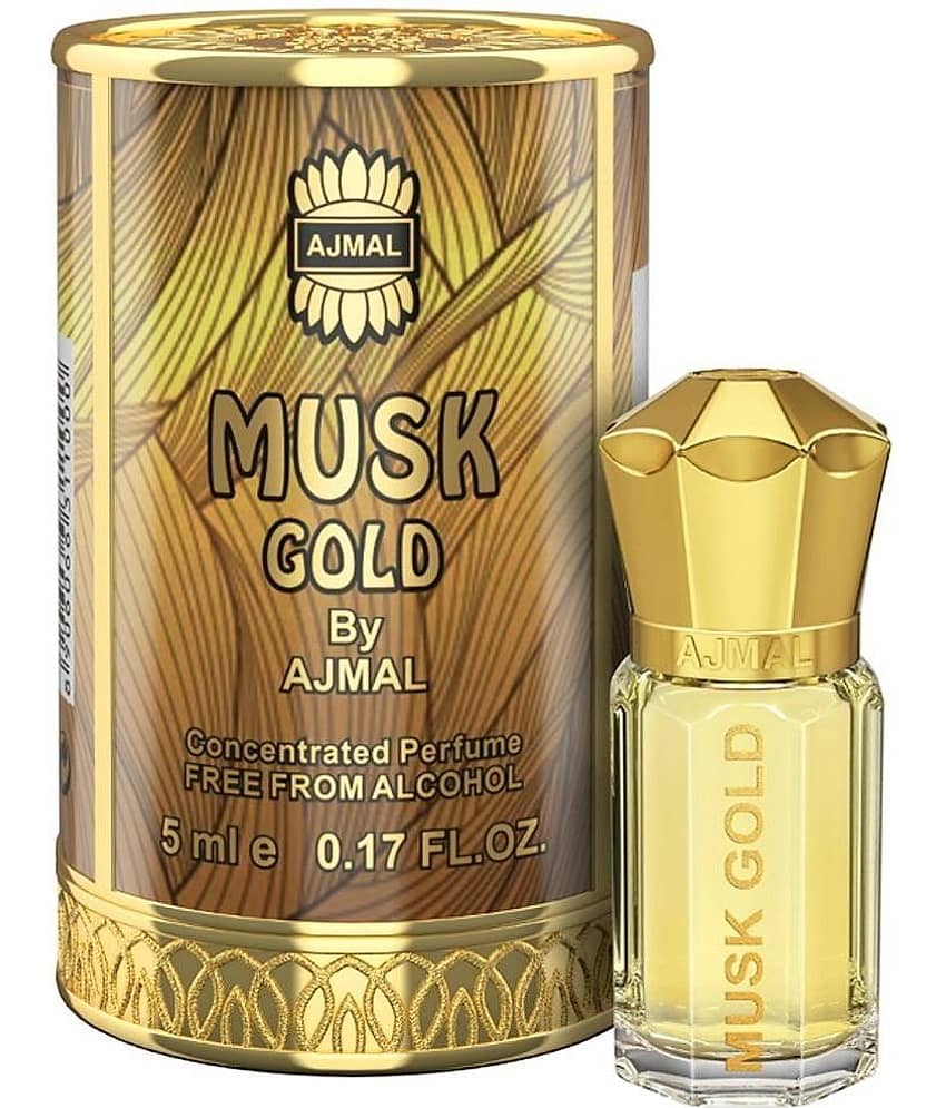 Ajmal MUSK GOLD Attar | Fruity & Musky Fragrance | Long Lasting Attar Men & Women - 5 ML Pack of 1