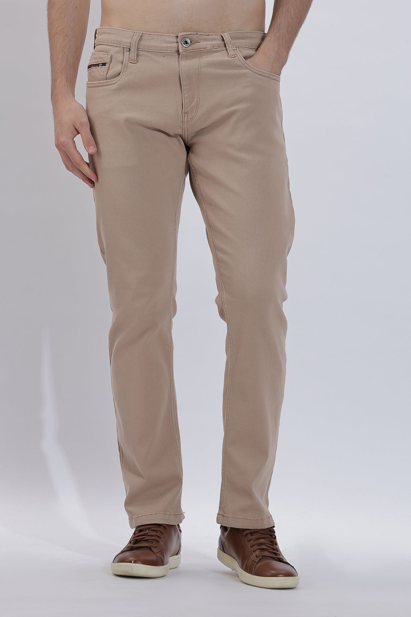 Men's Straight Fit Denim Jeans Brown | Cactus-34