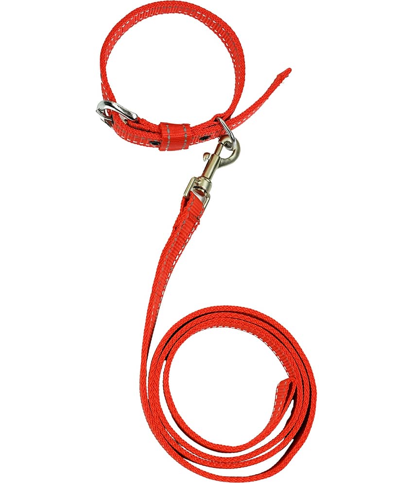 BLINGPETS Red Combo (Collar Belt and Leash) ( Medium )
