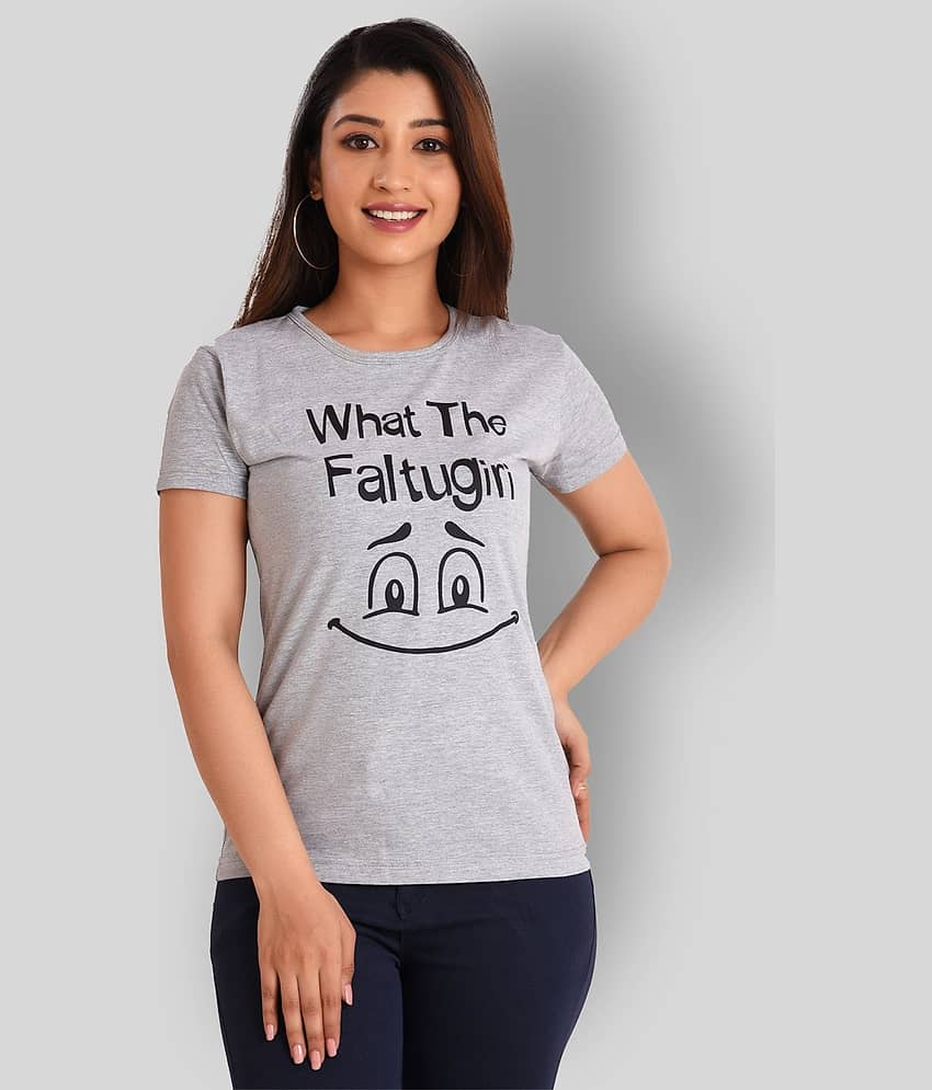 Neo Garments Women Cotton Regular Fit Round Neck T-Shirt ( Grey )