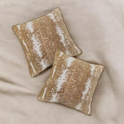 Preetier Golden Grace Ultra Premium Cushion Cover | Luxurious Vevlevt Jacquard | 16x16,18x18 and 20X20 Inches | Golden Color.