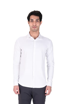 Fluid Cotton Flow Shirt - Mercerised Butter Fabric-Pearl White / XS