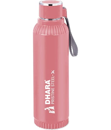 Dhara Stainless Steel Quench Inner steel Water Bottle Dark Peach Stainless Steel Water Bottle 700 mL ( Set of 1 )