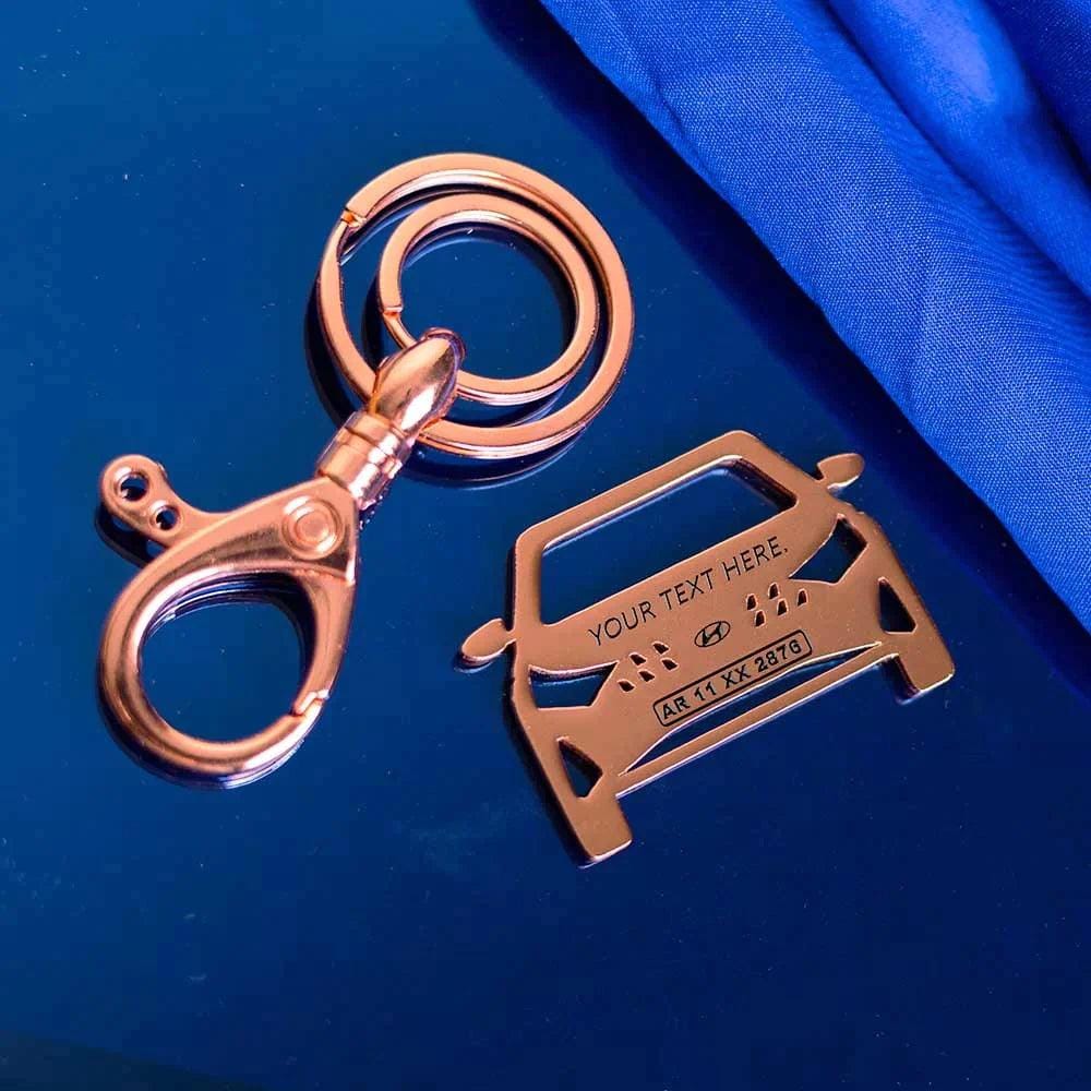 Hyundai i20 (New) Keychain-Front View / Rose-Gold