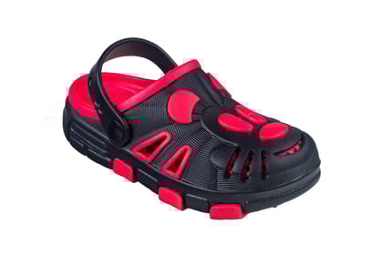 Strap On Children Black / Red Sandal Eva (Strap On Ck 008)-Black/D. Grey / 7