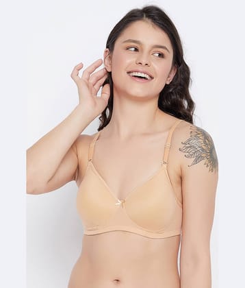 Clovia Lace Lightly Padded Women's T-Shirt Bra ( Beige )