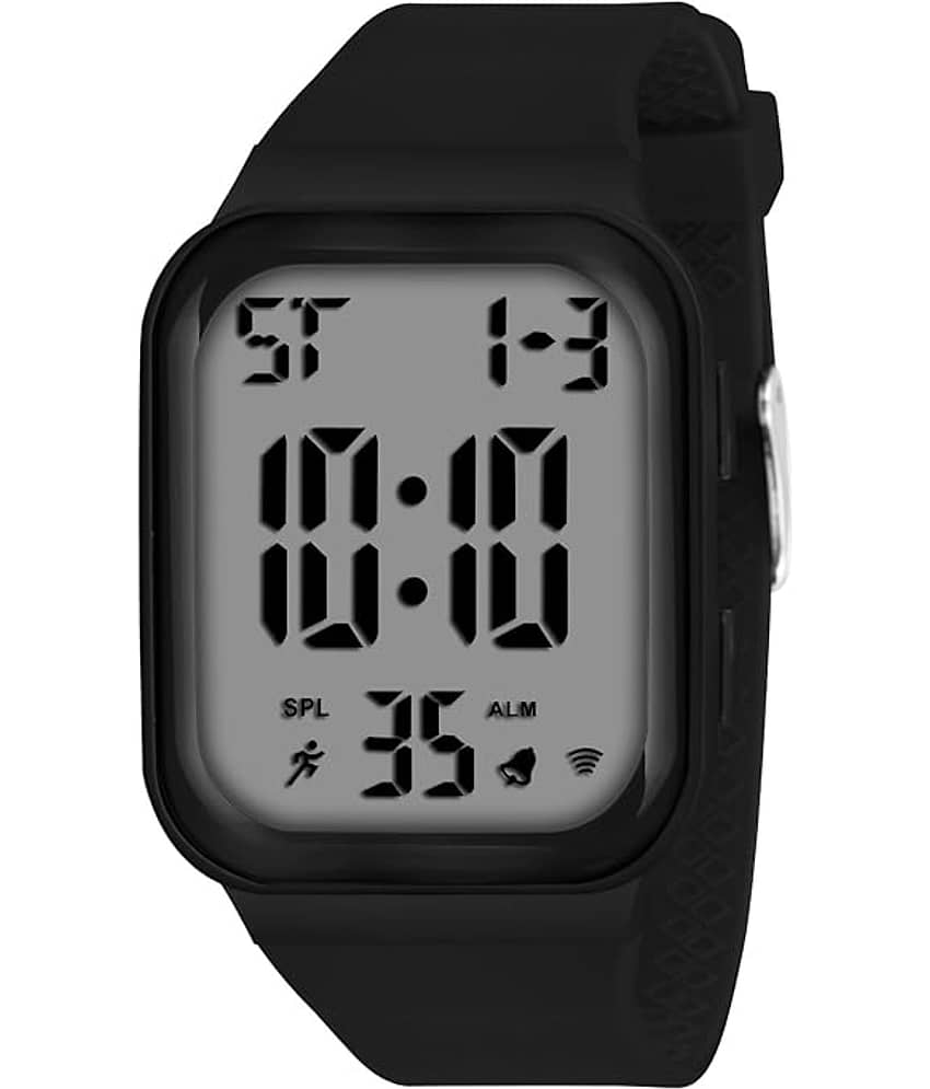 Svats Black PU Digital Men's Watch