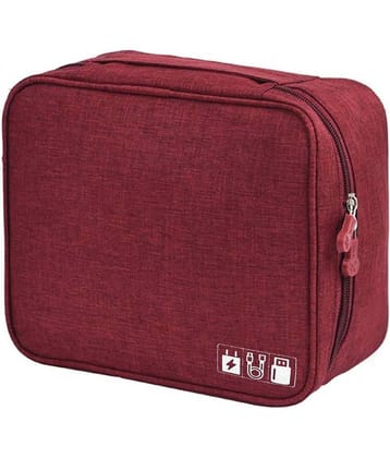 House Of Quirk Red Electronics Accessories Organizer Bag