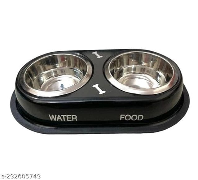 Stainless Steel 2 in 1 Feeding Bowl for Pet (Multicolor)