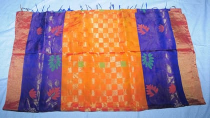 Stunning Yellow and Blue Georgette Saree