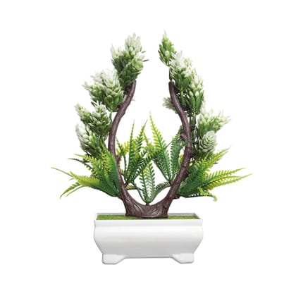 FOLIYAJ Artificial Plant Bonsai Tree with Pot for Home Decor Living Room (23 cm x 10 cm x 23 cm, FYJ-WPT-B-USHPTALWHTLEV) FOLIYAJ Artificial Plant Bonsai Tree with Pot for Home Decor Living Room (23 cm x 10 cm x 23 cm, FYJ-WPT-B-USHPTALWHTLEV)