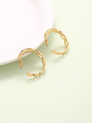 JustPeachy Gold-Plated Circular Half Hoop Earrings