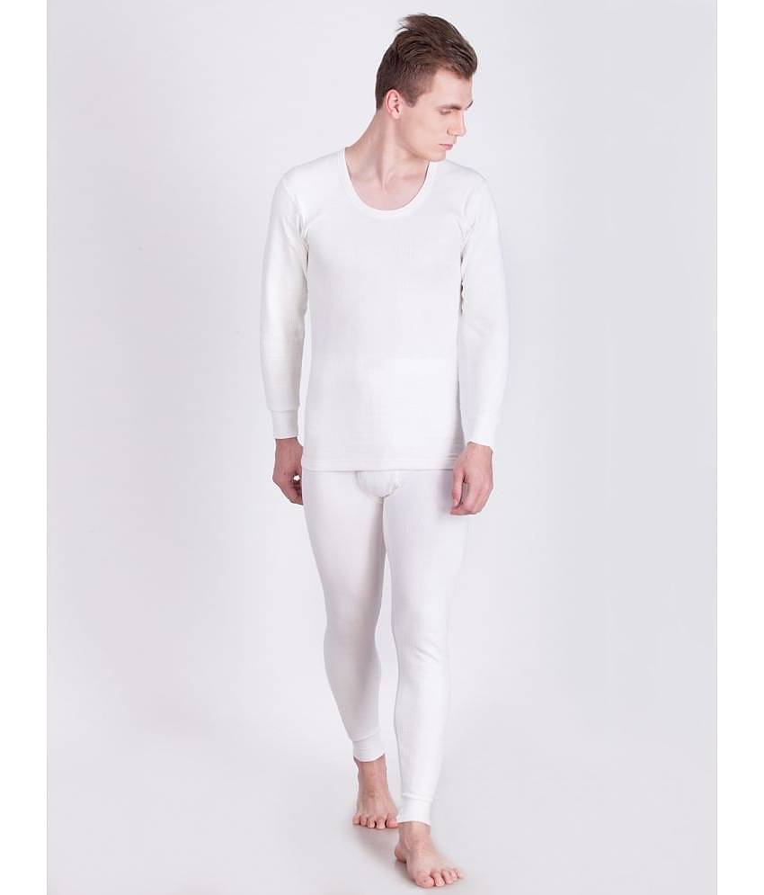 Dollar Ultra Pack of 1 Cotton Blend Thermal Sets For Men's ( Off-White )