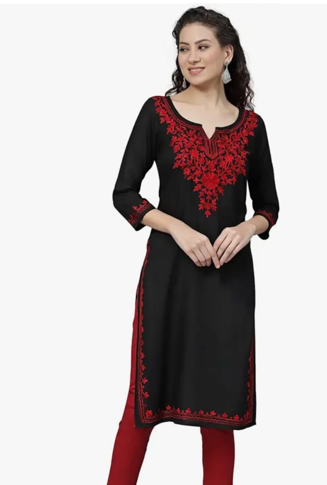 Black Cotton Kurti- Size XL