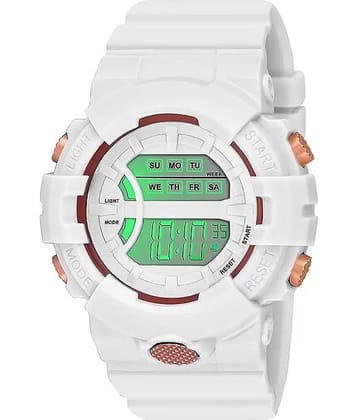 Viser White Silicon Digital Womens Watch