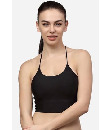 PrettyCat Polyester Lightly Padded Women's Bralette Bra ( Black ) PC-SB-6029-BLK