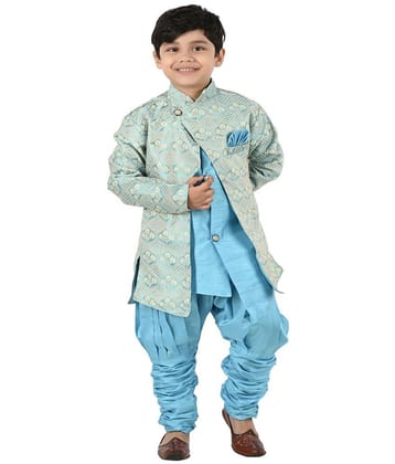 s muktar garments Turquoise Silk Boys ( Pack of 1 ) - None