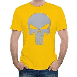 HIT SQUARE Yellow Pure Cotton Round Neck Printed For Men