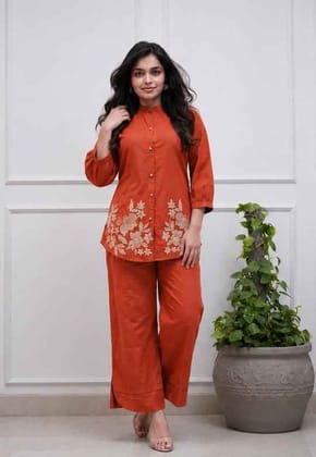 Premium Cotton Embroidery Co-Ord Set Premium Cotton Embroidery Co-Ord Set
