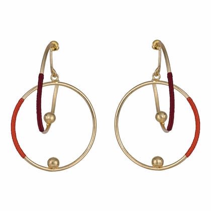 Handcrafted Brass with Thread Work Earring Handcrafted Brass with Thread Work Earring