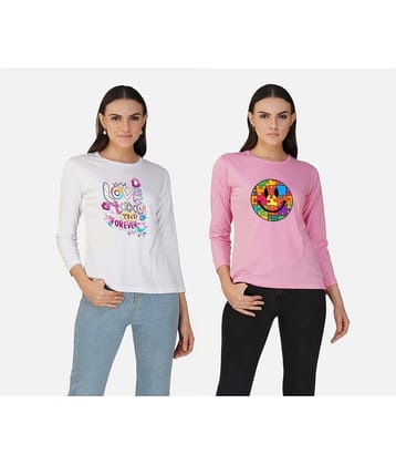 CHOZI Women Cotton Printed Regular Fit Round Neck T-Shirt ( Multi Color )