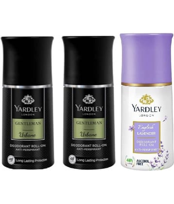 Yardley London 2 URBAN & 1 ENGLISH LAVENDER Deodorant Spray for Men,Women 150 ml ( Pack of 3 )